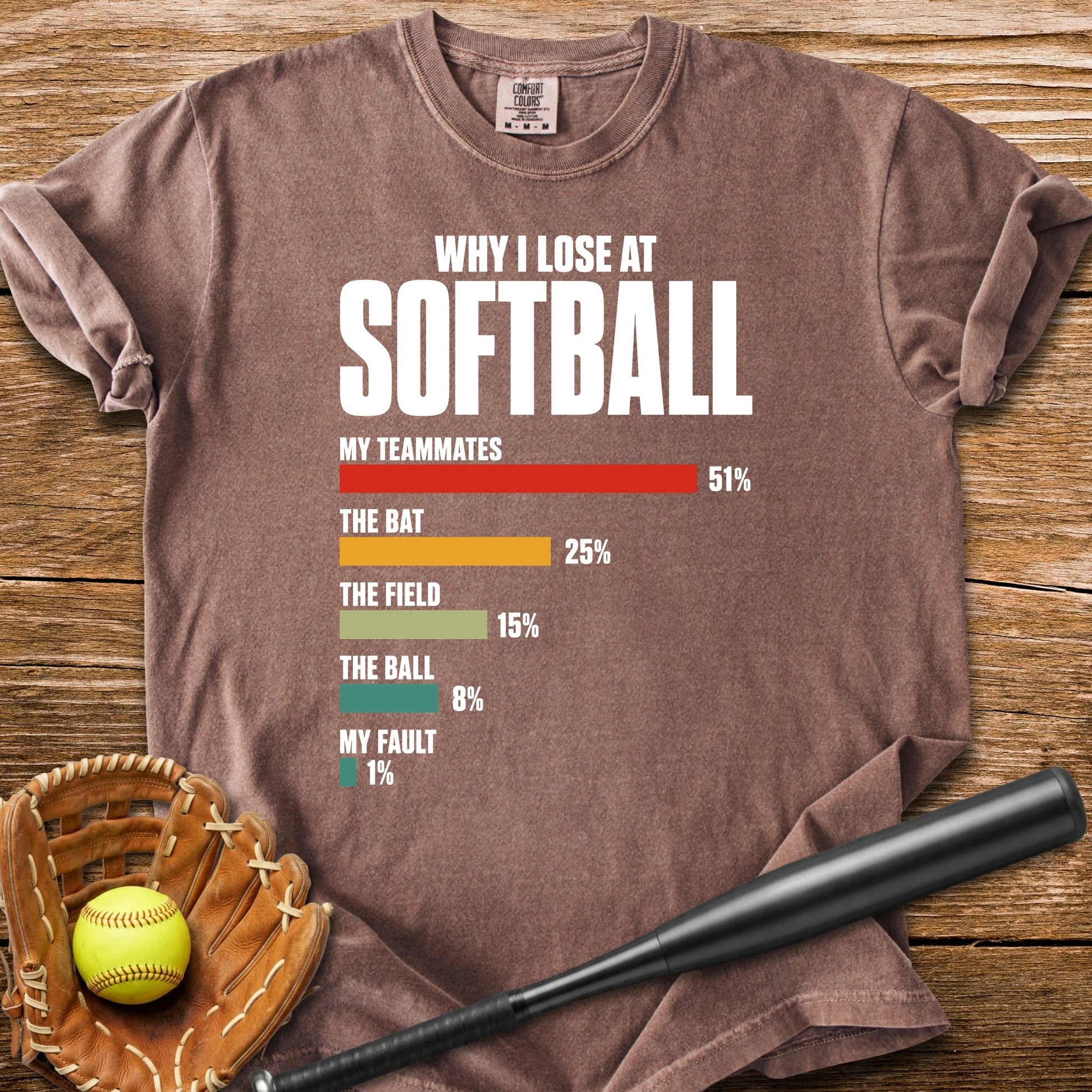 Softball Excuses Chart - HomeRun PrintsComfort Colors