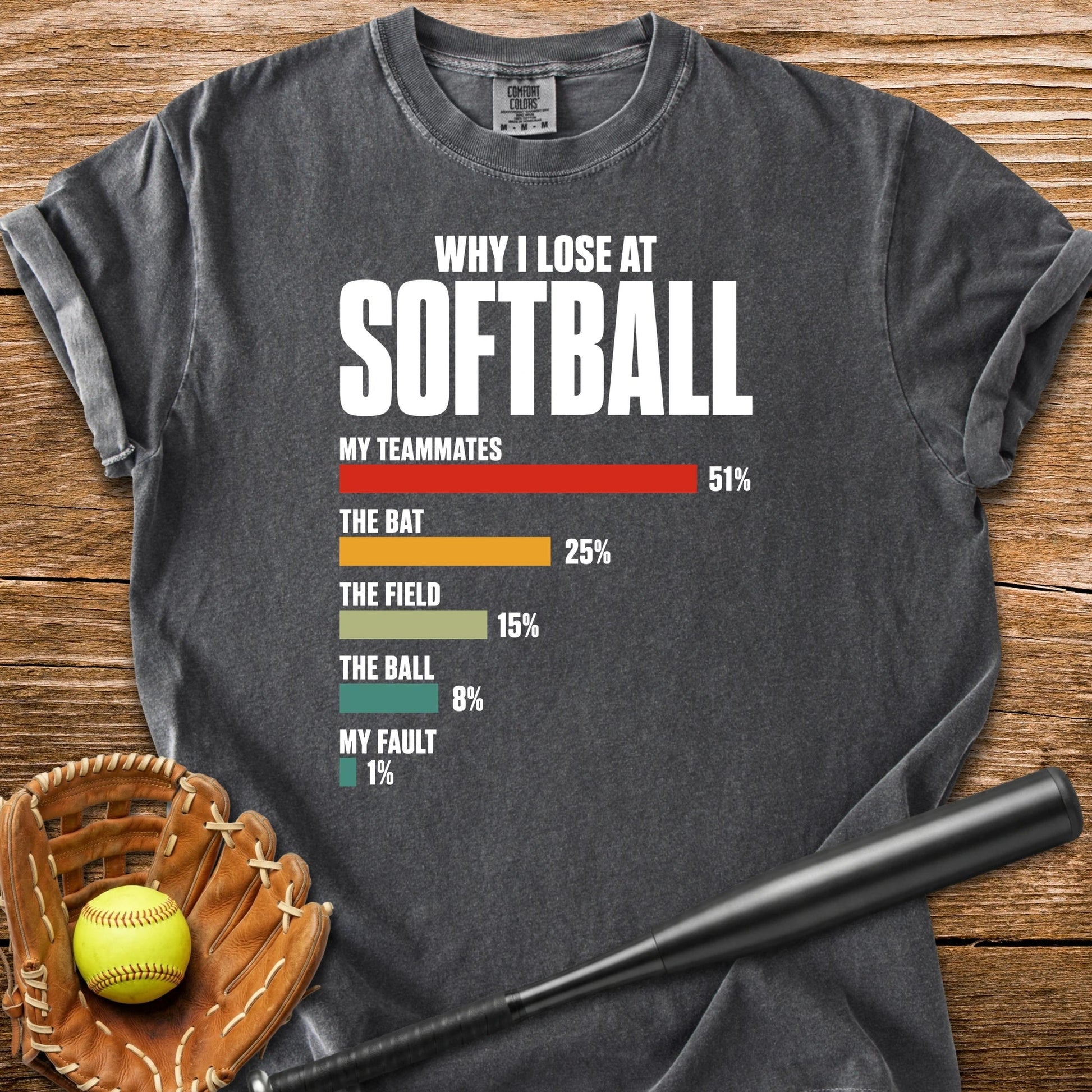 Softball Excuses Chart - HomeRun PrintsComfort Colors