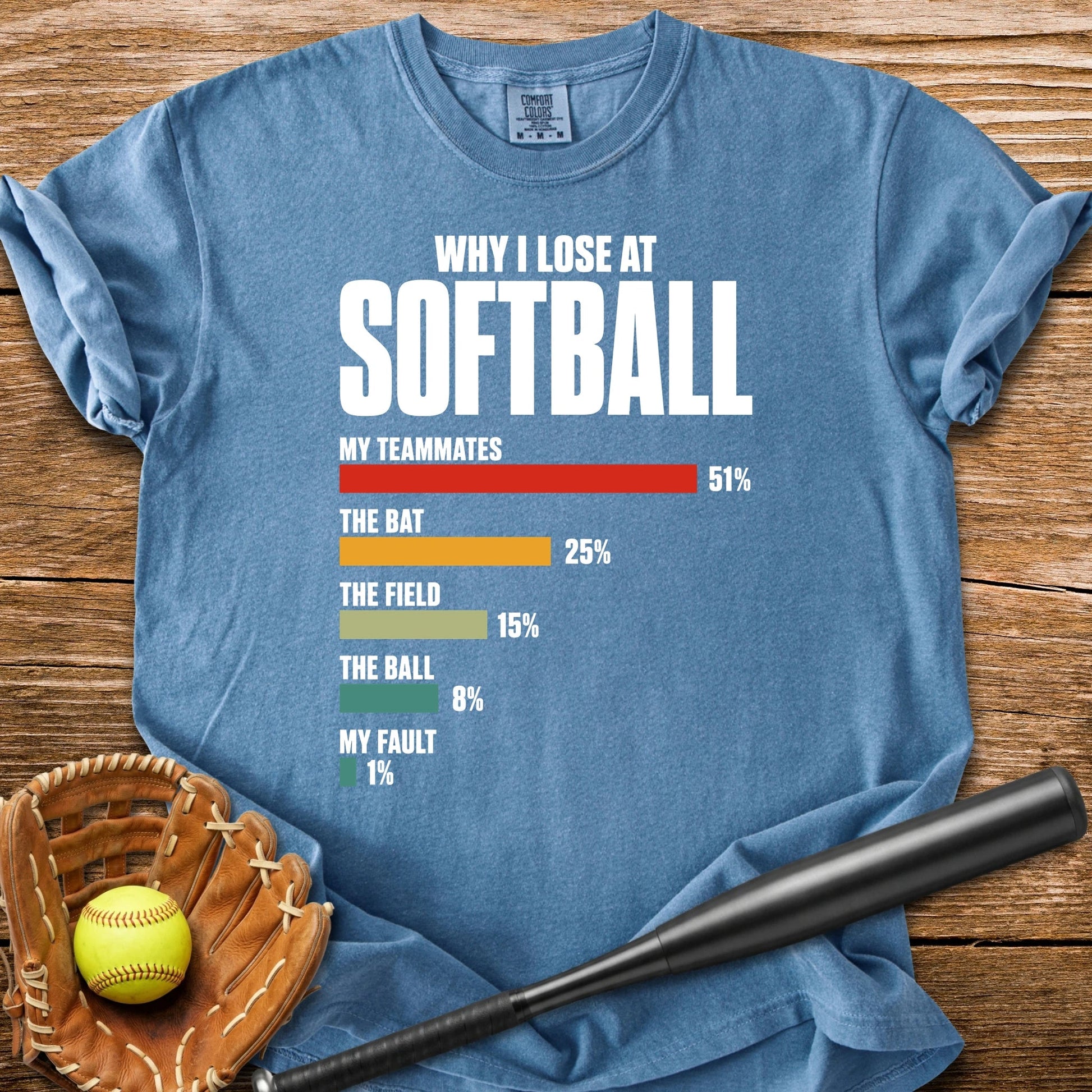 Softball Excuses Chart - HomeRun PrintsComfort Colors