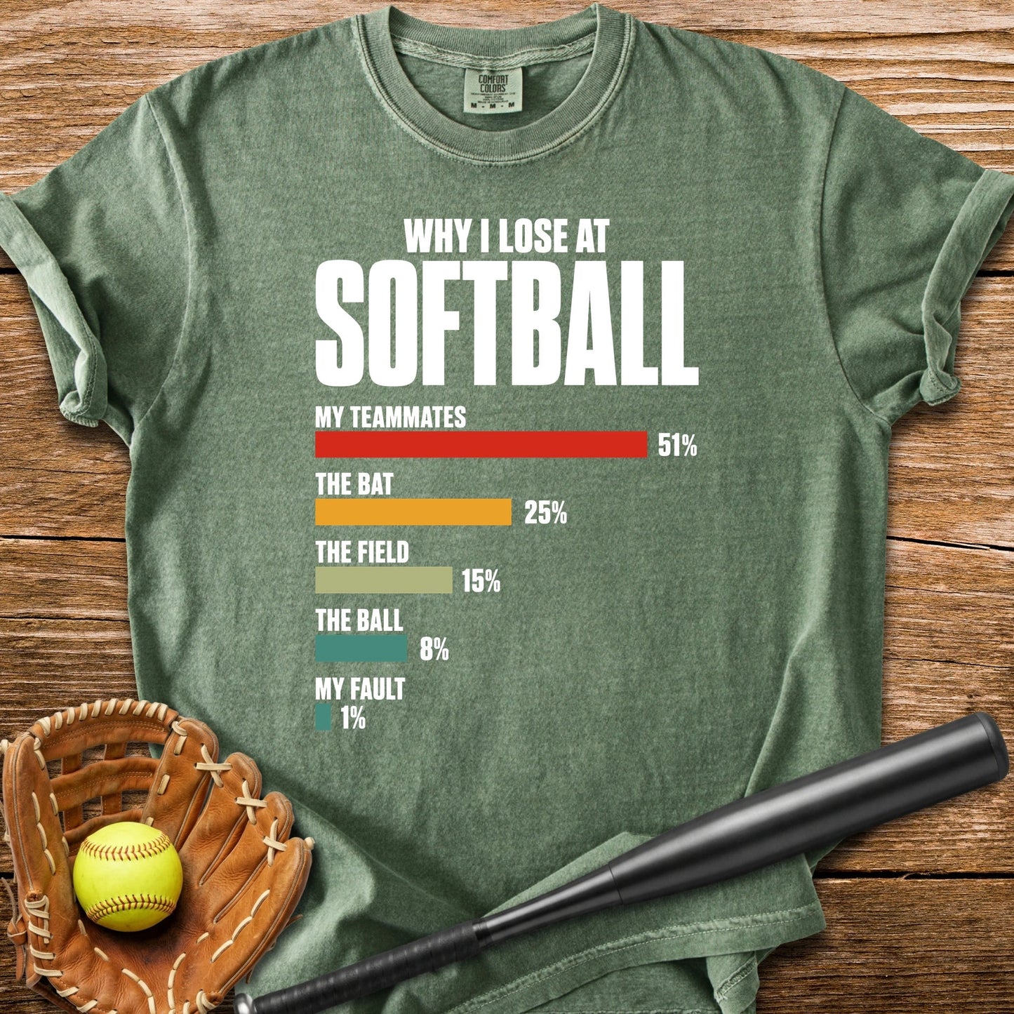 Softball Excuses Chart - HomeRun PrintsComfort Colors