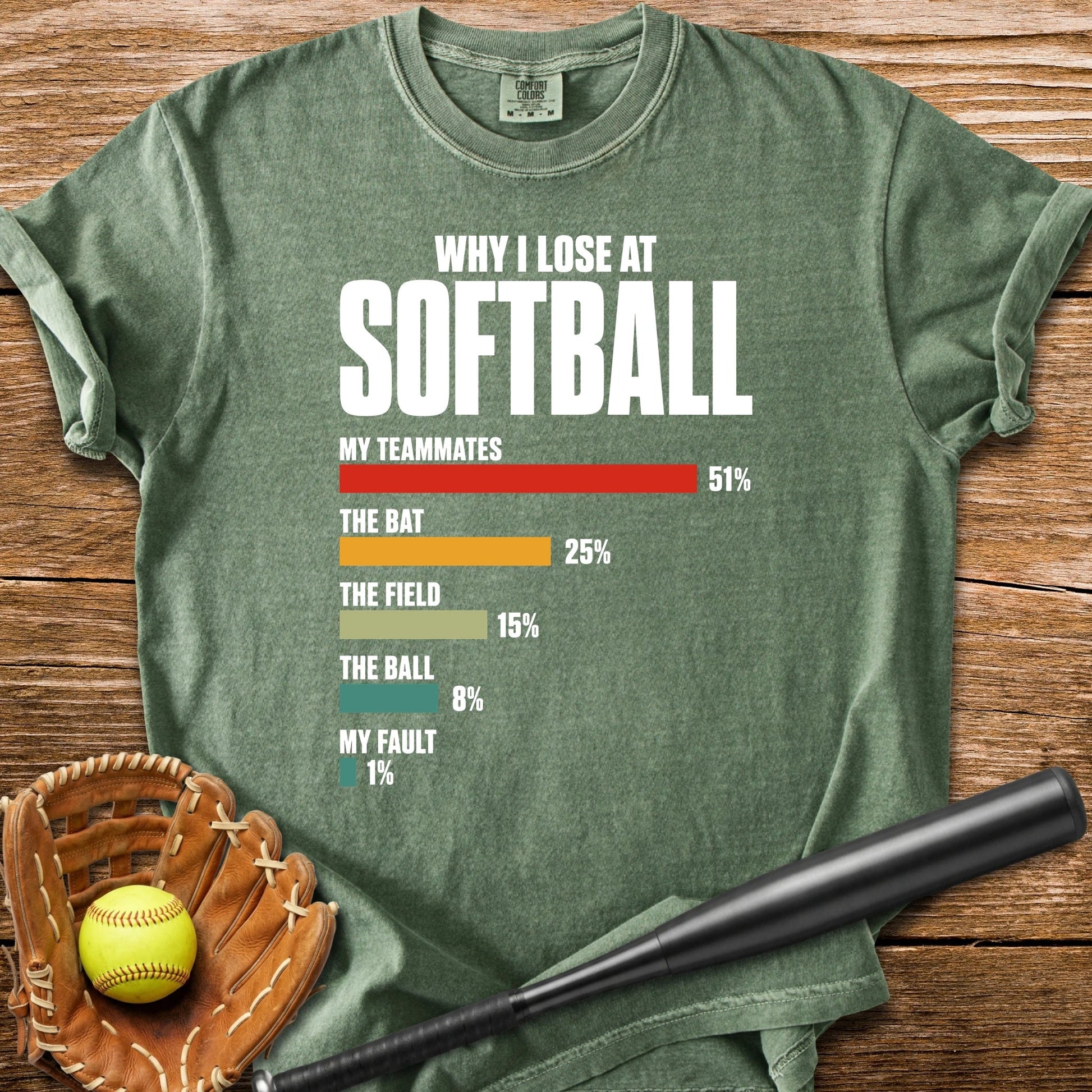 Softball Excuses Chart - HomeRun PrintsComfort Colors