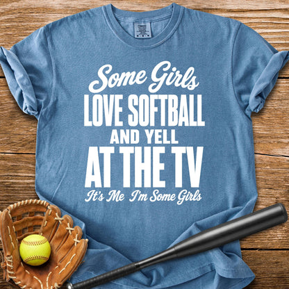 Softball Girl Yells At TV - HomeRun PrintsComfort Colors