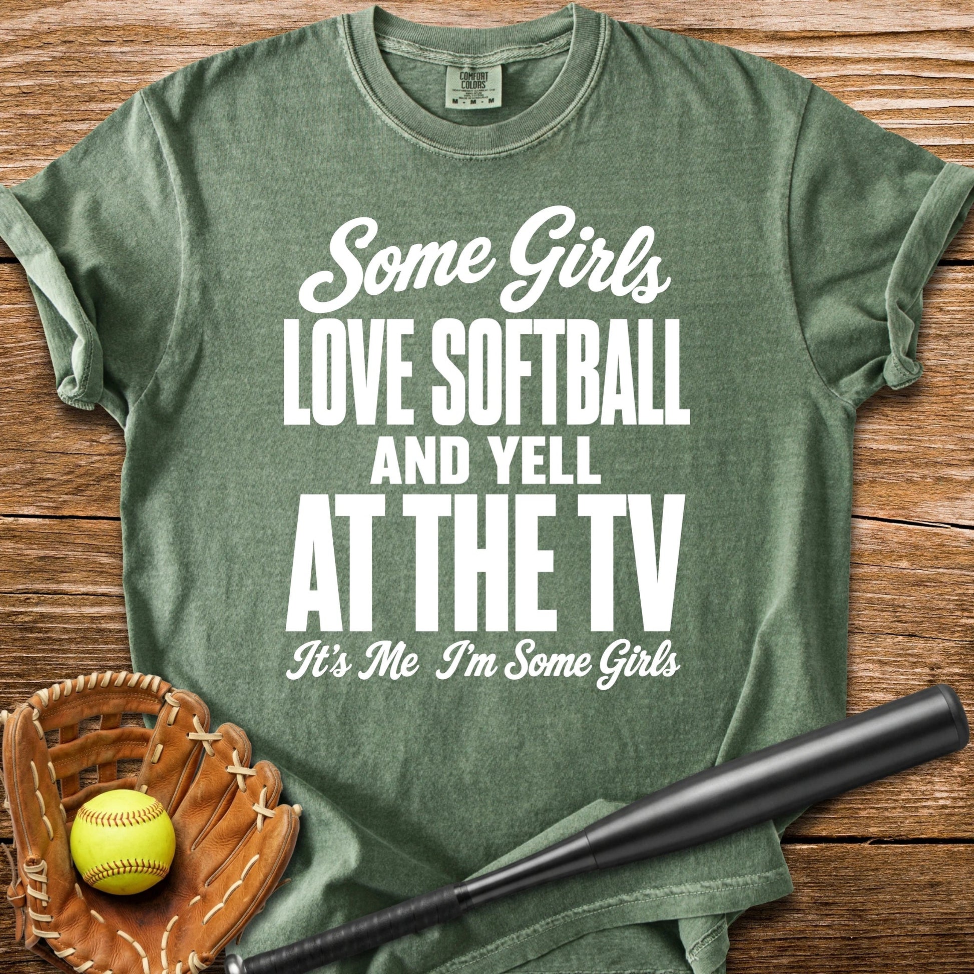 Softball Girl Yells At TV - HomeRun PrintsComfort Colors