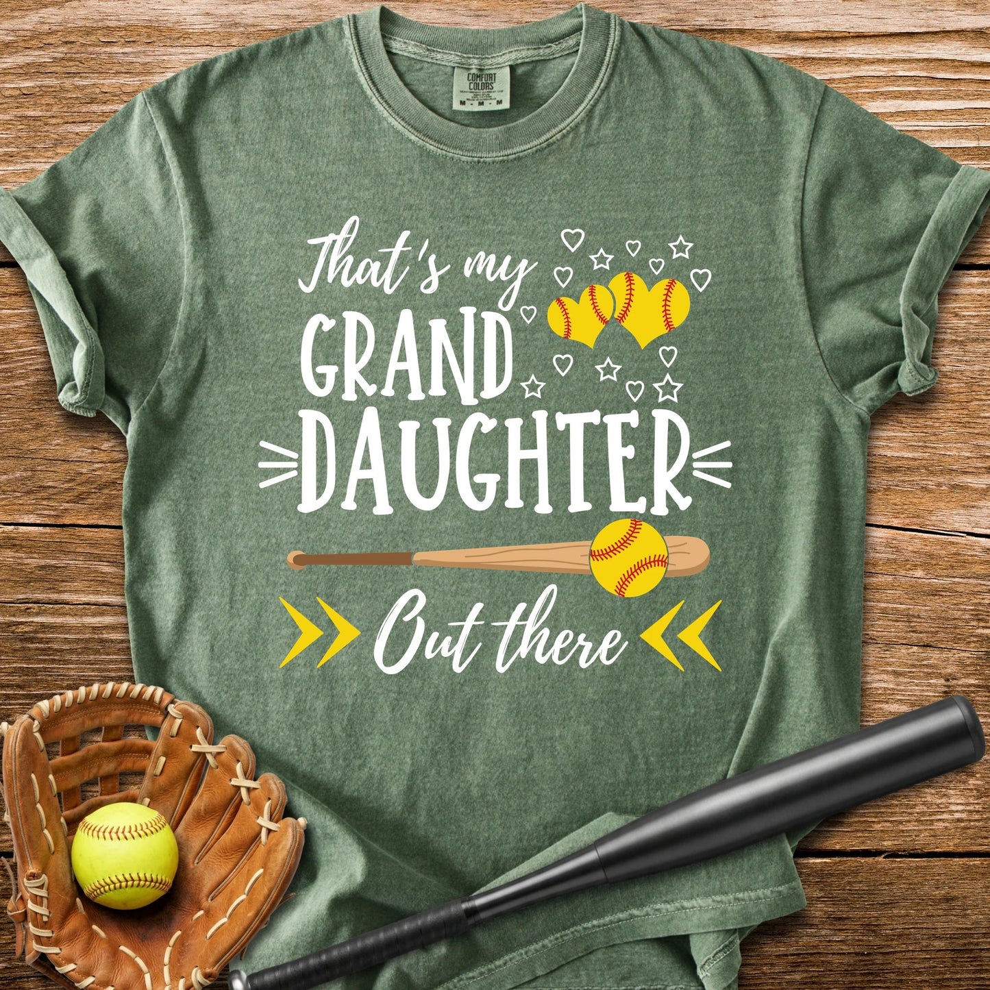Softball Granddaughter - HomeRun PrintsComfort Colors