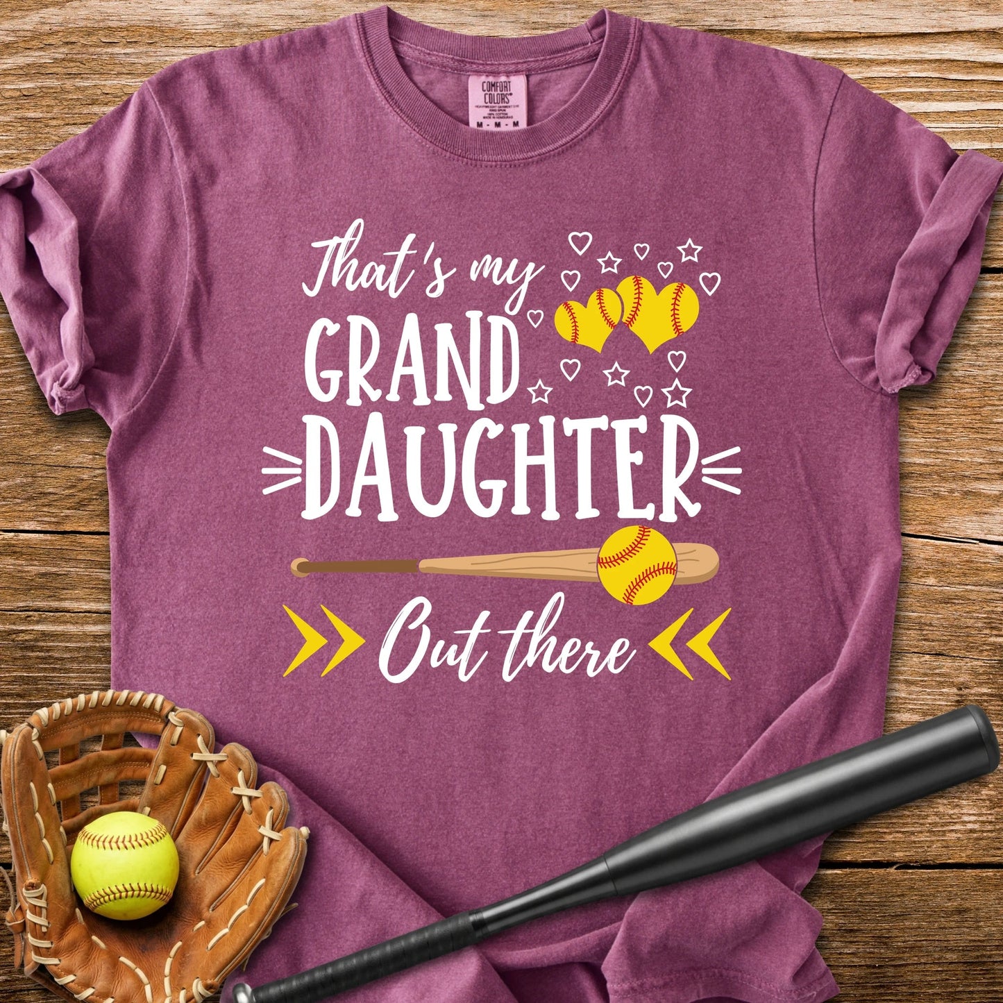 Softball Granddaughter - HomeRun PrintsComfort Colors