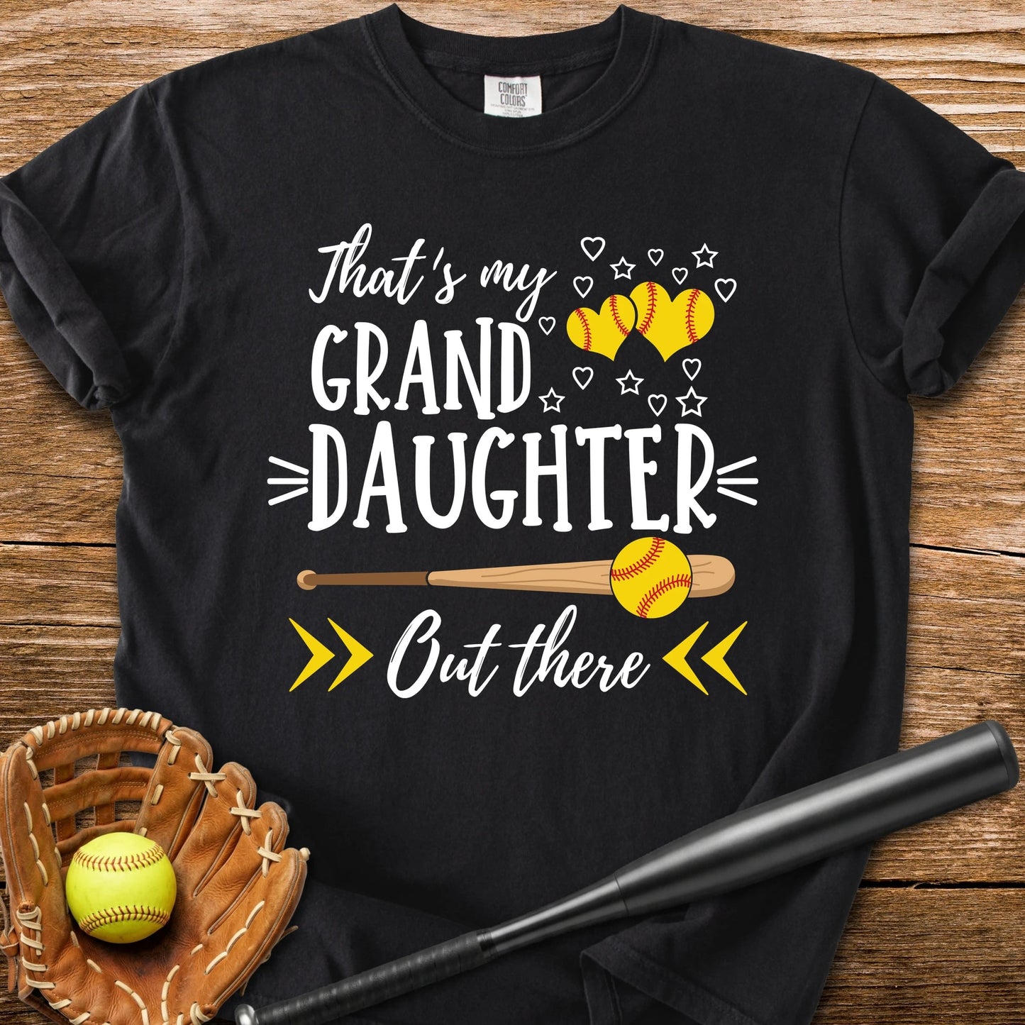 Softball Granddaughter - HomeRun PrintsComfort Colors