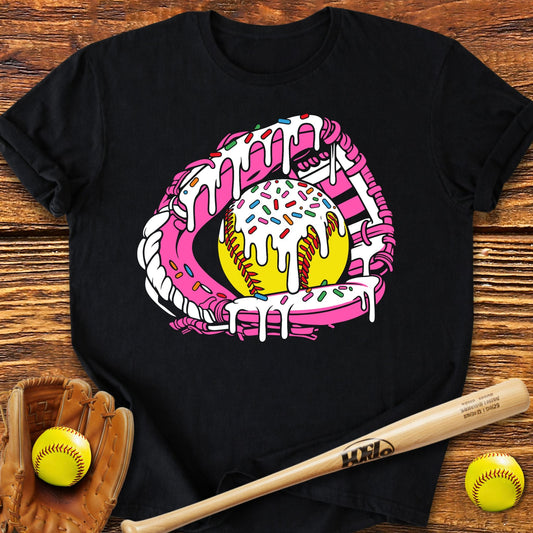 Softball Ice Cream Drip Adult T-Shirt - HomeRun PrintsT-Shirt