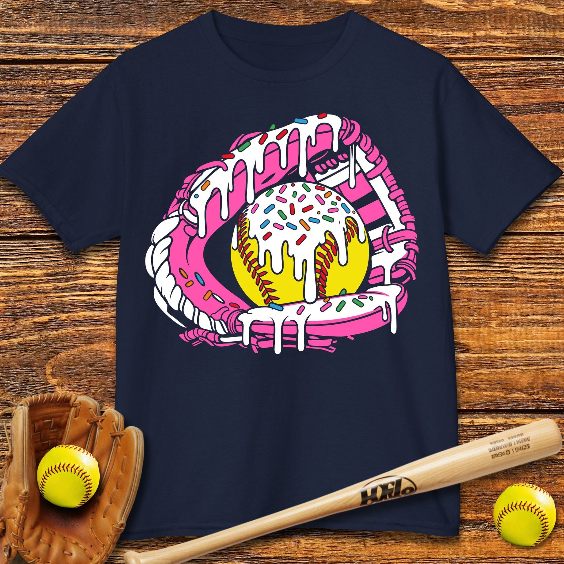 Softball Ice Cream Drip Kids T-shirt - HomeRun PrintsKids clothes