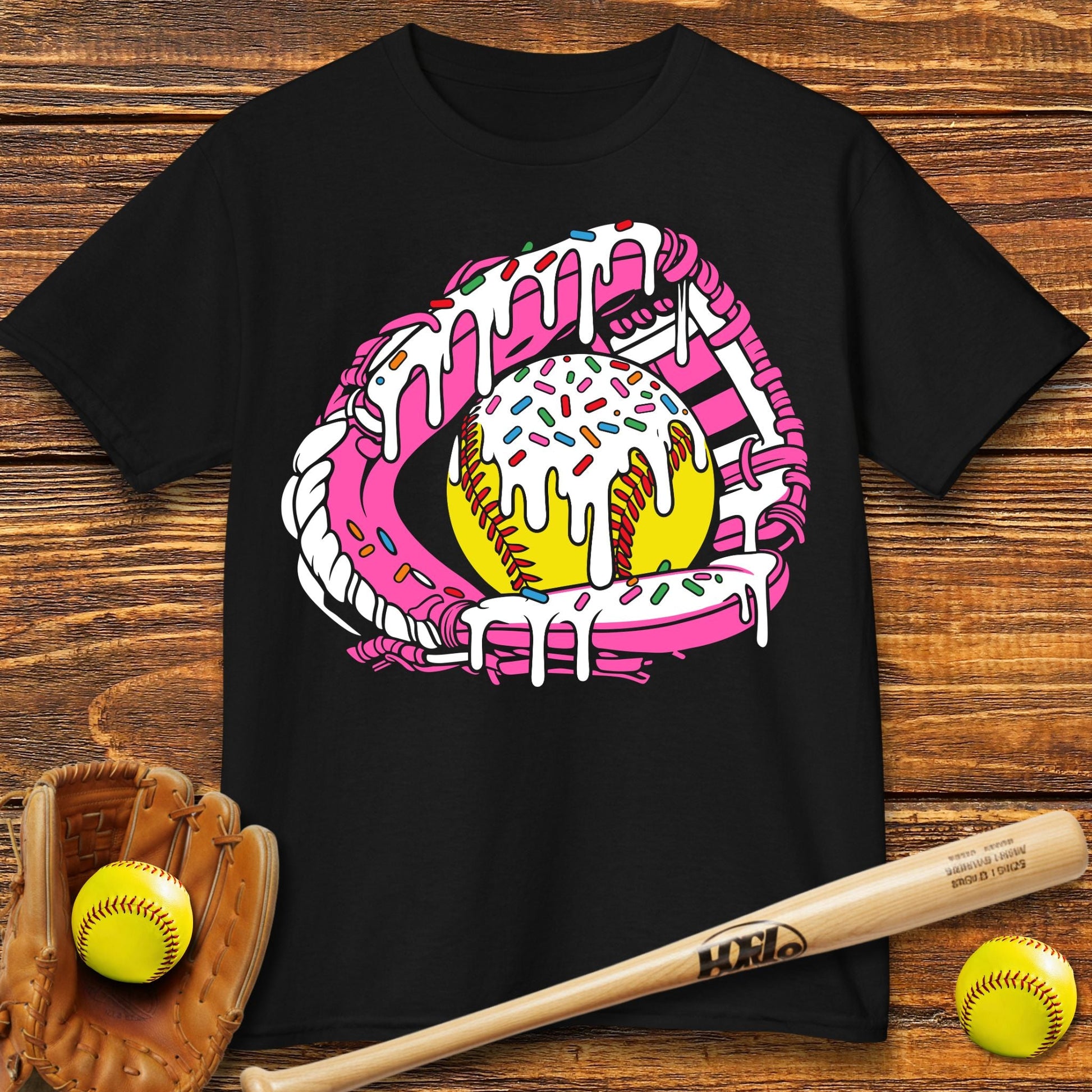 Softball Ice Cream Drip Kids T-shirt - HomeRun PrintsKids clothes