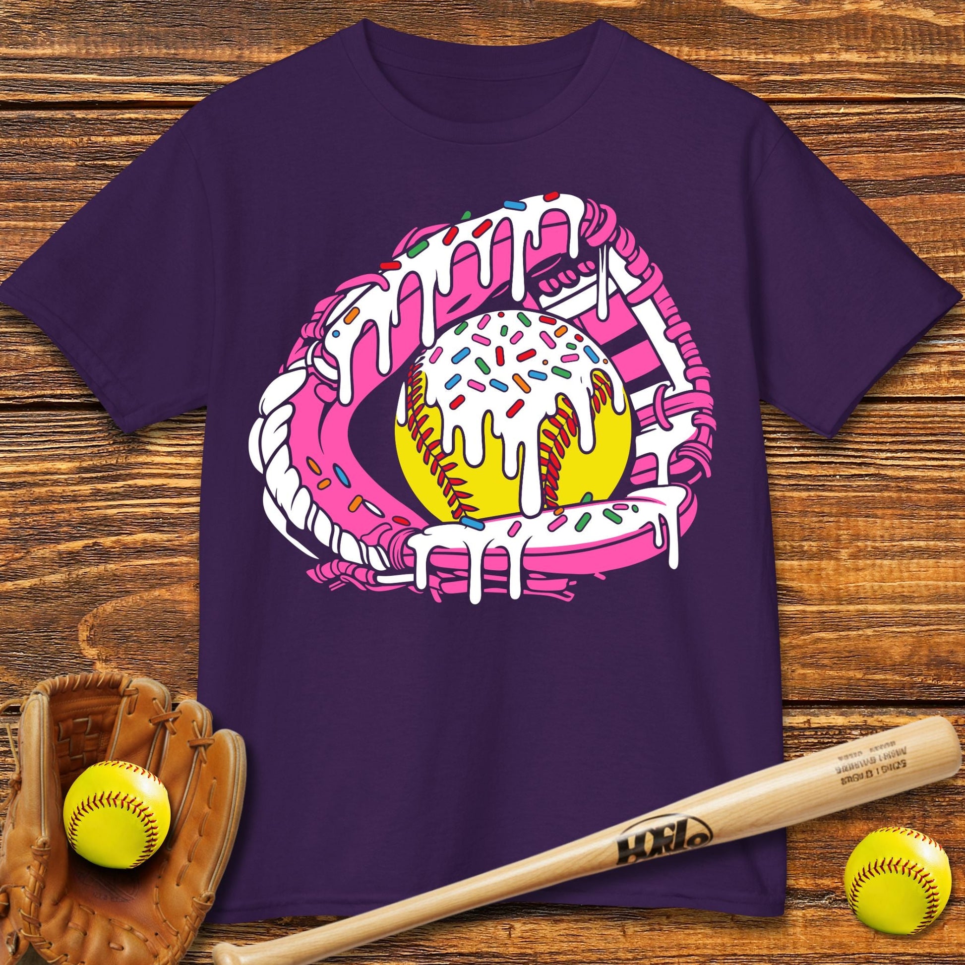 Softball Ice Cream Drip Kids T-shirt - HomeRun PrintsKids clothes