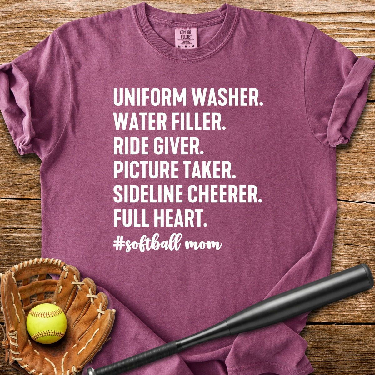 Softball Mom Does It - HomeRun PrintsComfort Colors