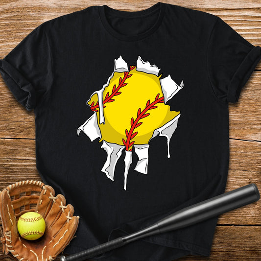 Softball Ripping Through - HomeRun PrintsT-Shirt