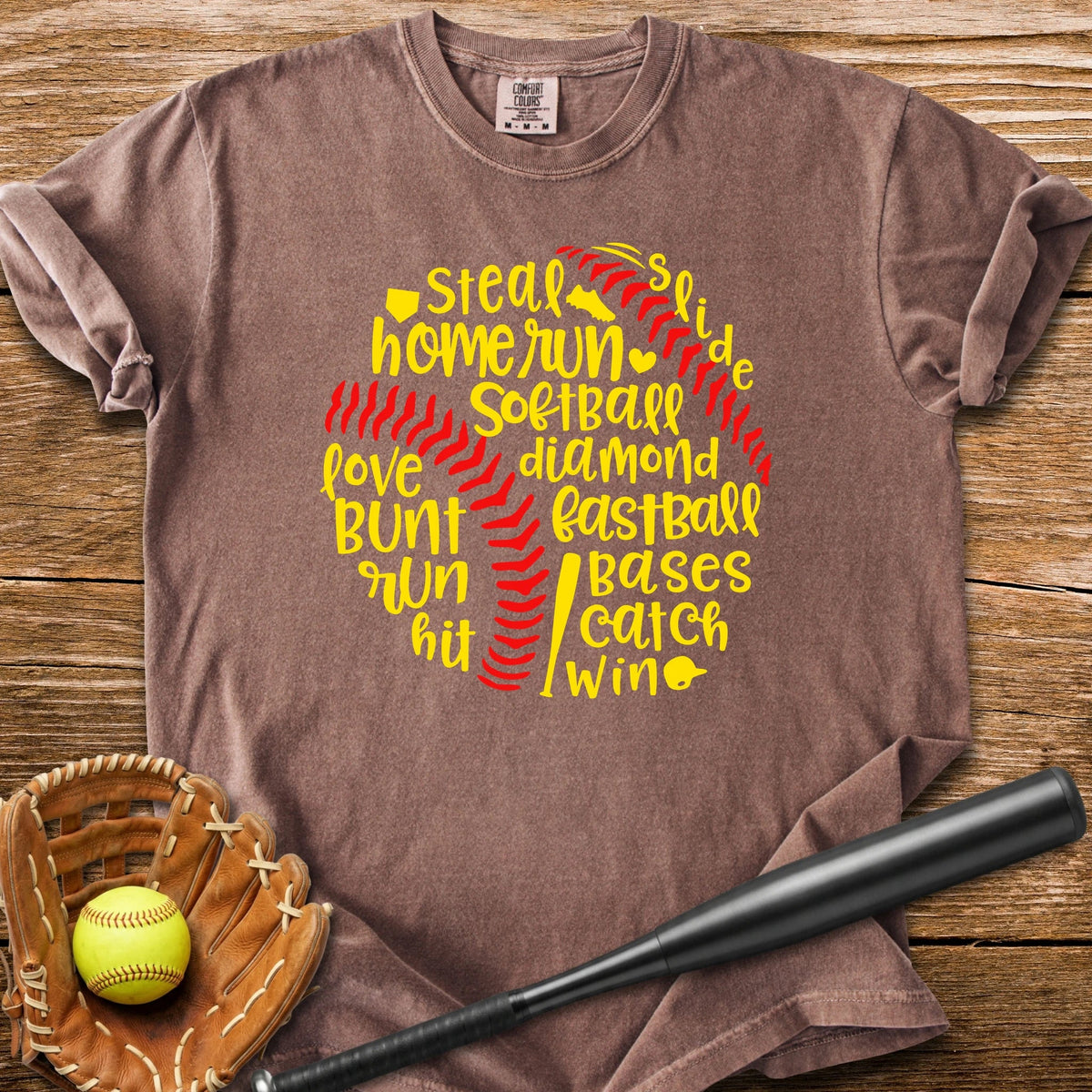 Softball Word Ball - HomeRun PrintsComfort Colors