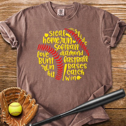 Softball Word Ball - HomeRun PrintsComfort Colors