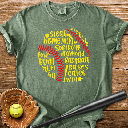Softball Word Ball - HomeRun PrintsComfort Colors