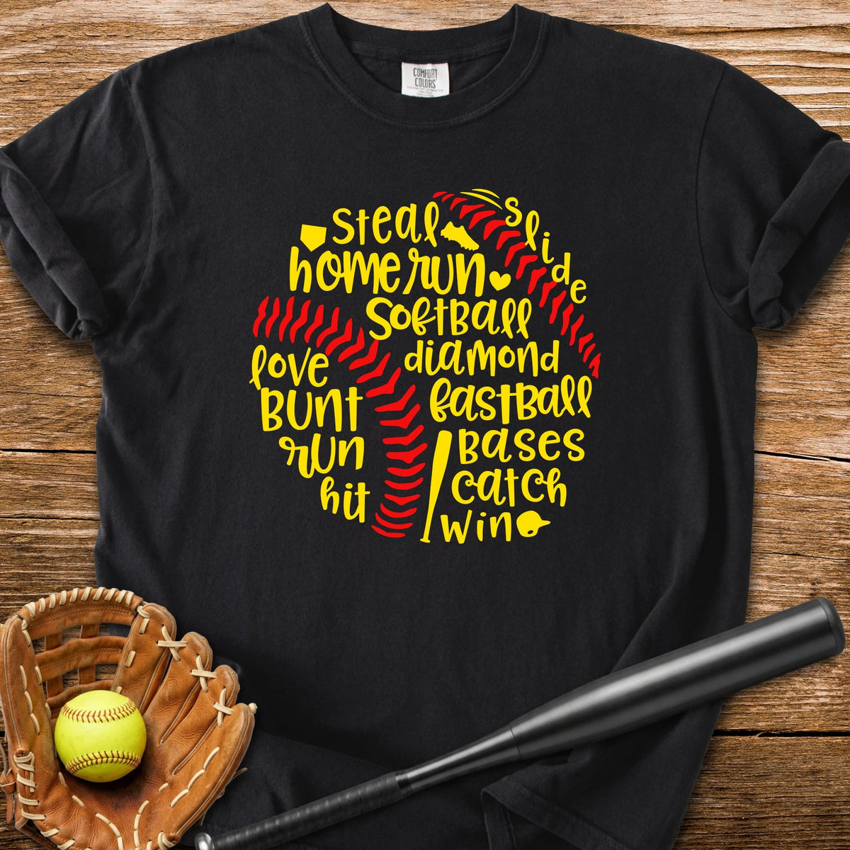 Softball Word Ball - HomeRun PrintsComfort Colors