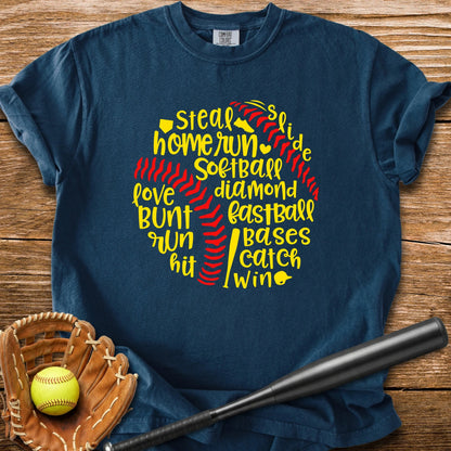 Softball Word Ball - HomeRun PrintsComfort Colors