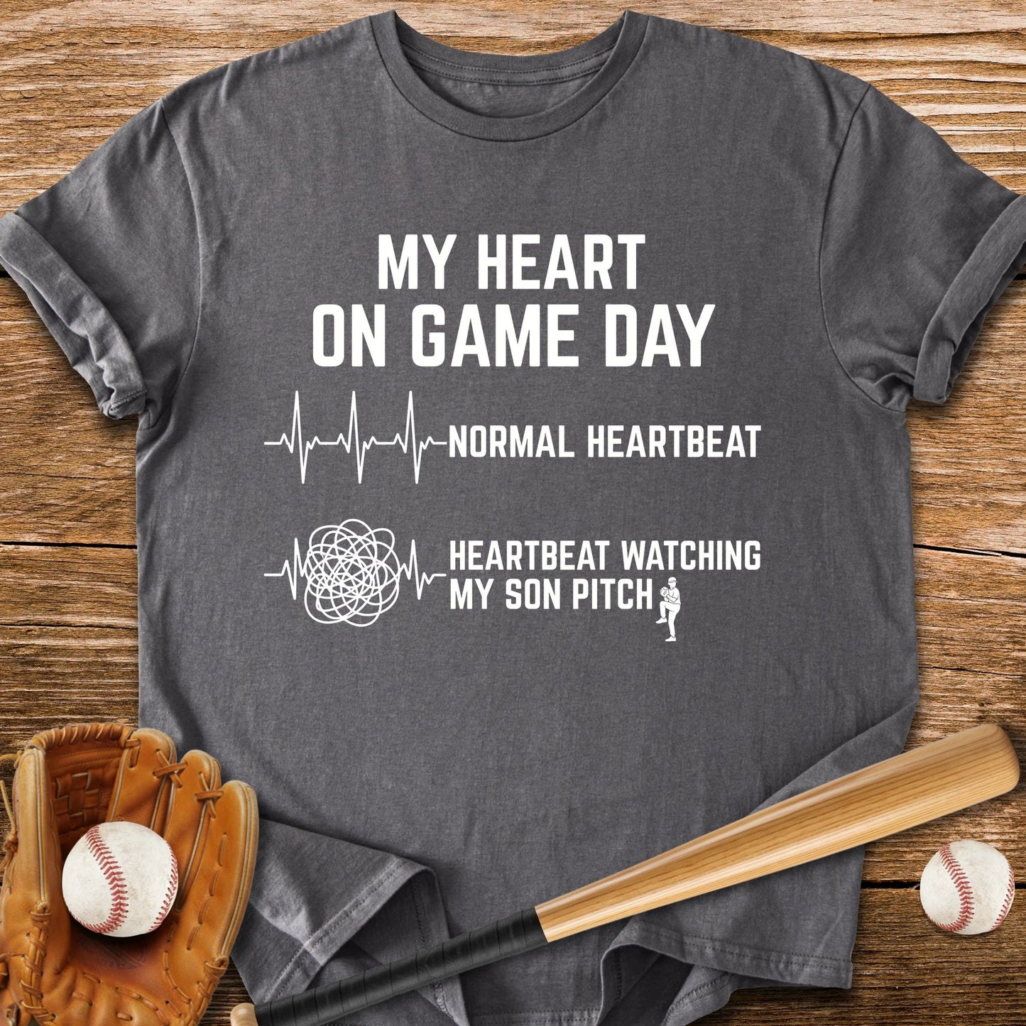 Son Pitch Races My Heart - HomeRun PrintsT-Shirt