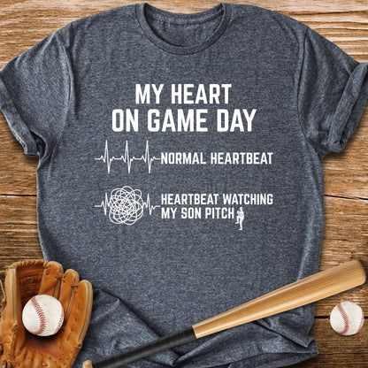 Son Pitch Races My Heart - HomeRun PrintsT-Shirt