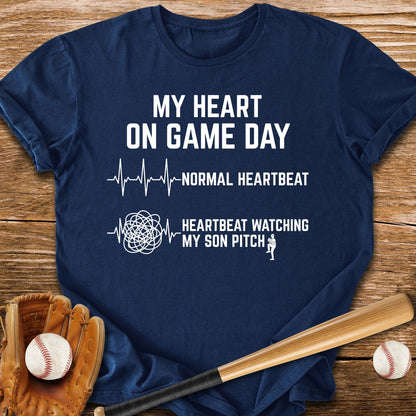 Son Pitch Races My Heart - HomeRun PrintsT-Shirt