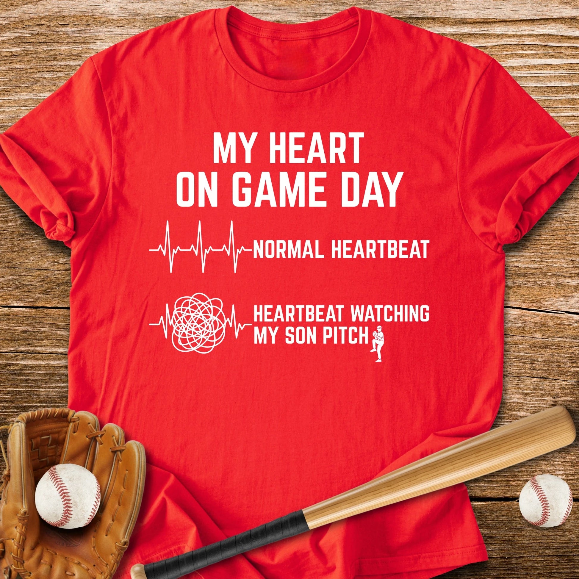 Son Pitch Races My Heart - HomeRun PrintsT-Shirt