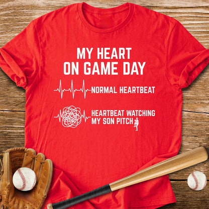 Son Pitch Races My Heart - HomeRun PrintsT-Shirt