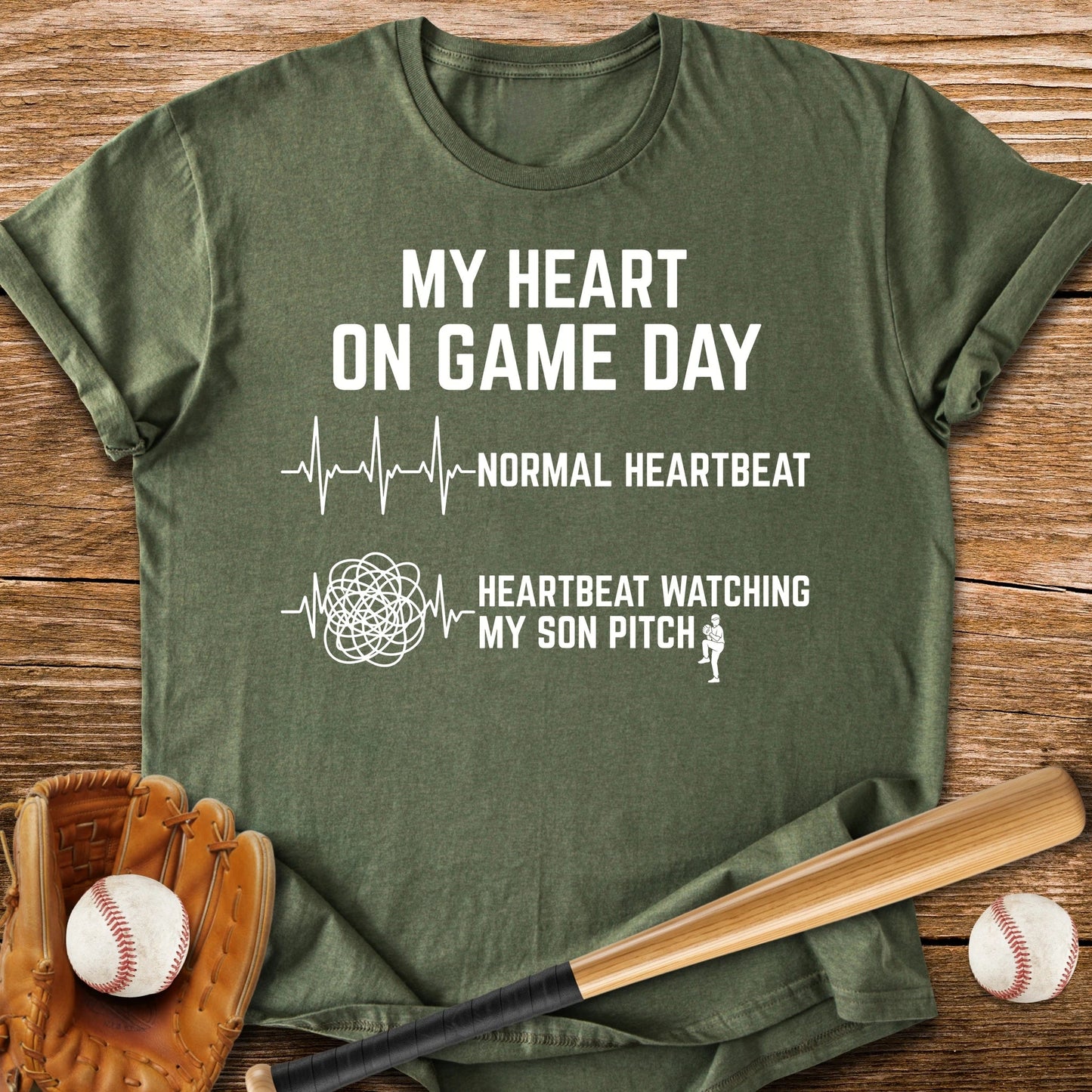 Son Pitch Races My Heart - HomeRun PrintsT-Shirt