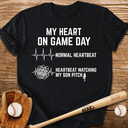 Son Pitch Races My Heart T-Shirt - HomeRun PrintsT-Shirt