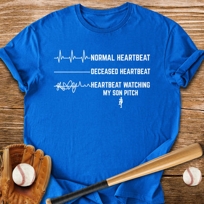 Son's Pitch Flatlines Me - HomeRun PrintsT-Shirt