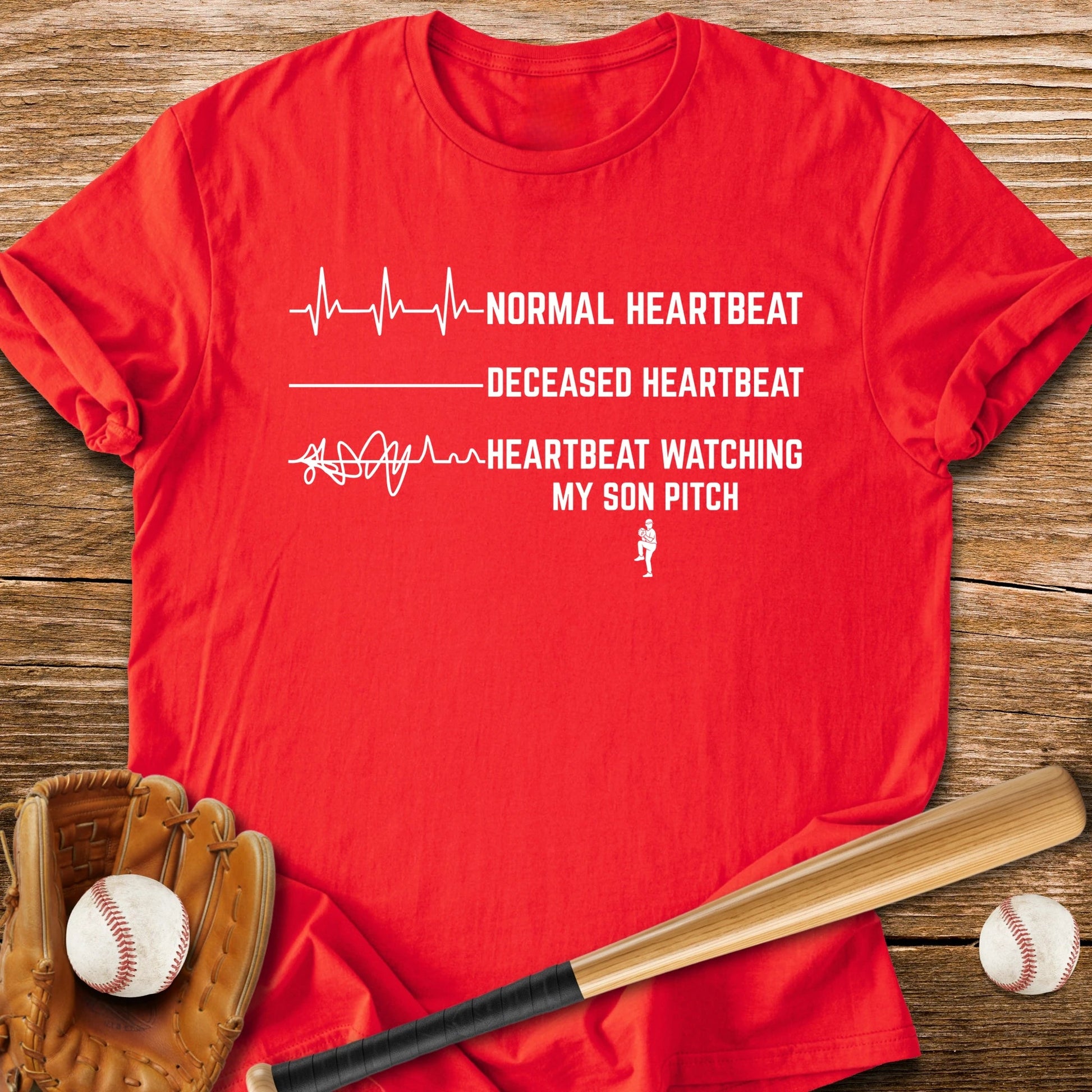 Son's Pitch Flatlines Me - HomeRun PrintsT-Shirt