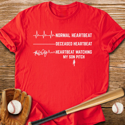Son's Pitch Flatlines Me - HomeRun PrintsT-Shirt