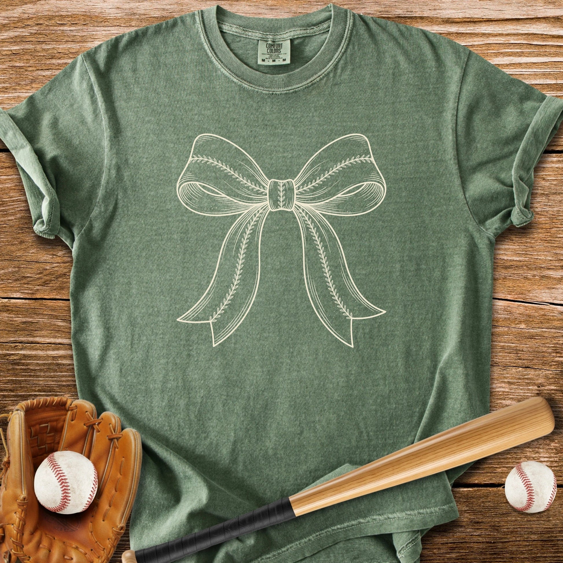 Stitched Baseball Softball Bow - HomeRun PrintsComfort Colors
