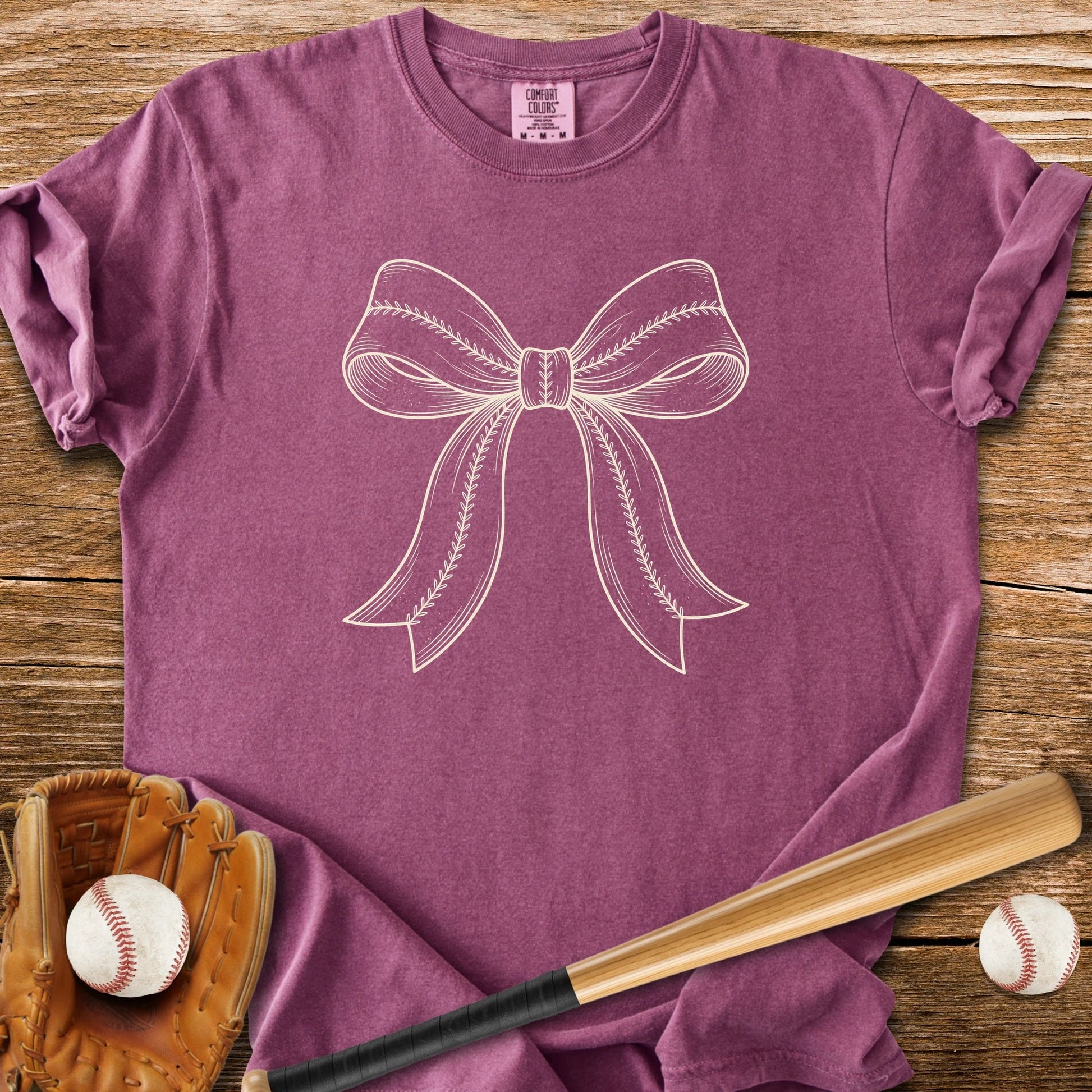 Stitched Baseball Softball Bow - HomeRun PrintsComfort Colors