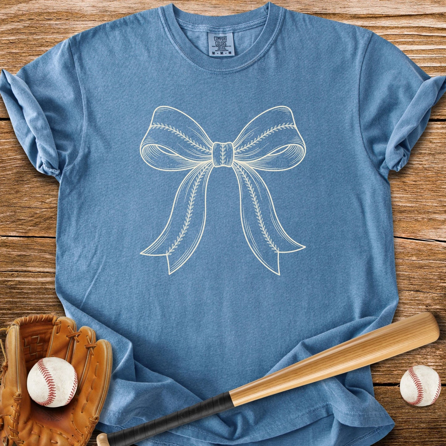Stitched Baseball Softball Bow - HomeRun PrintsComfort Colors