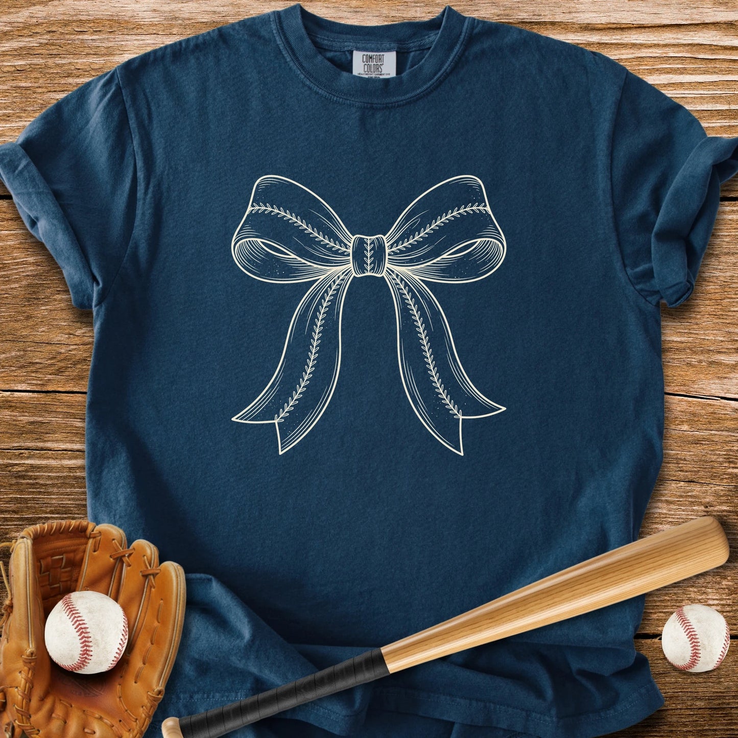 Stitched Baseball Softball Bow - HomeRun PrintsComfort Colors