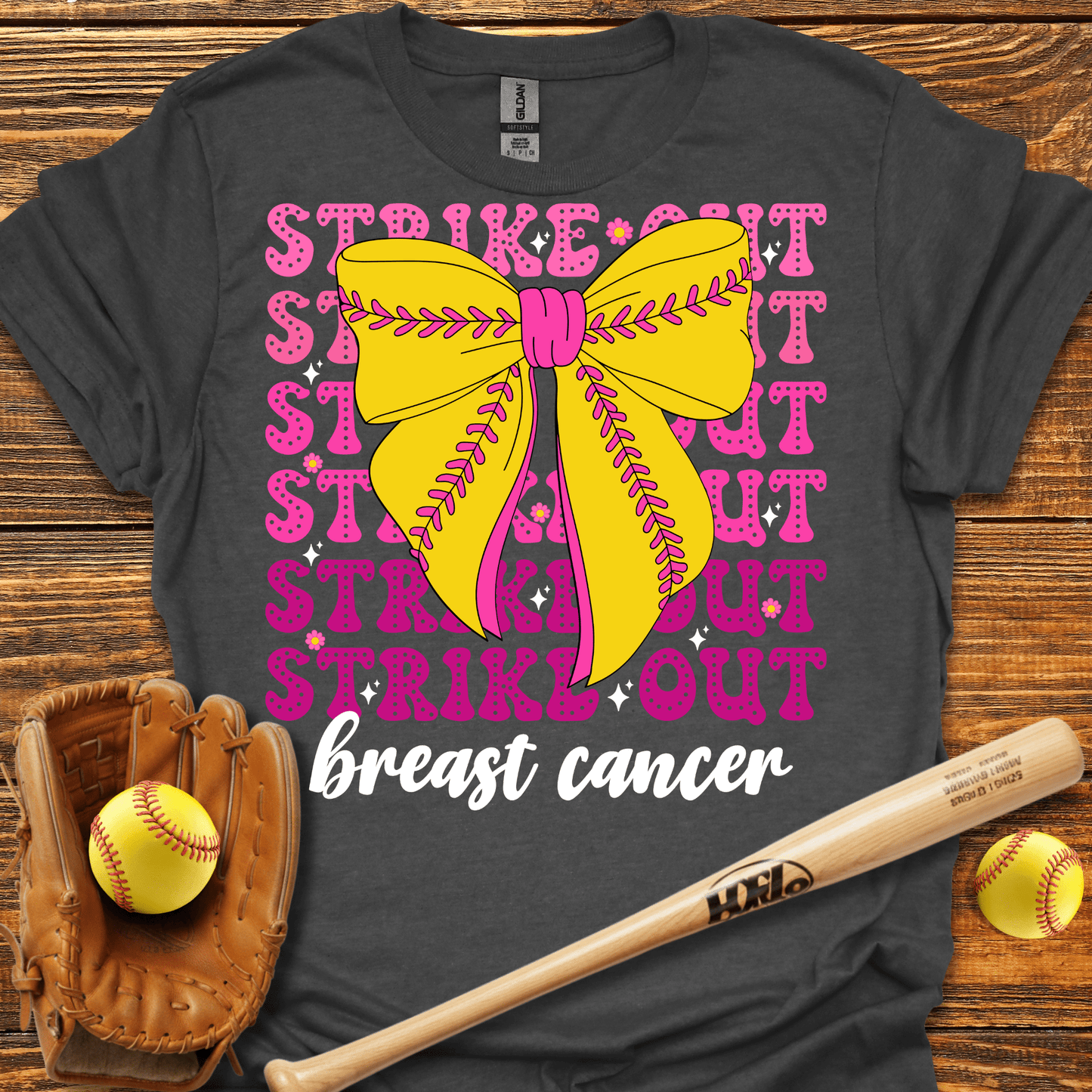 Strike Out Breast Cancer T-Shirt - HomeRun PrintsT-Shirt