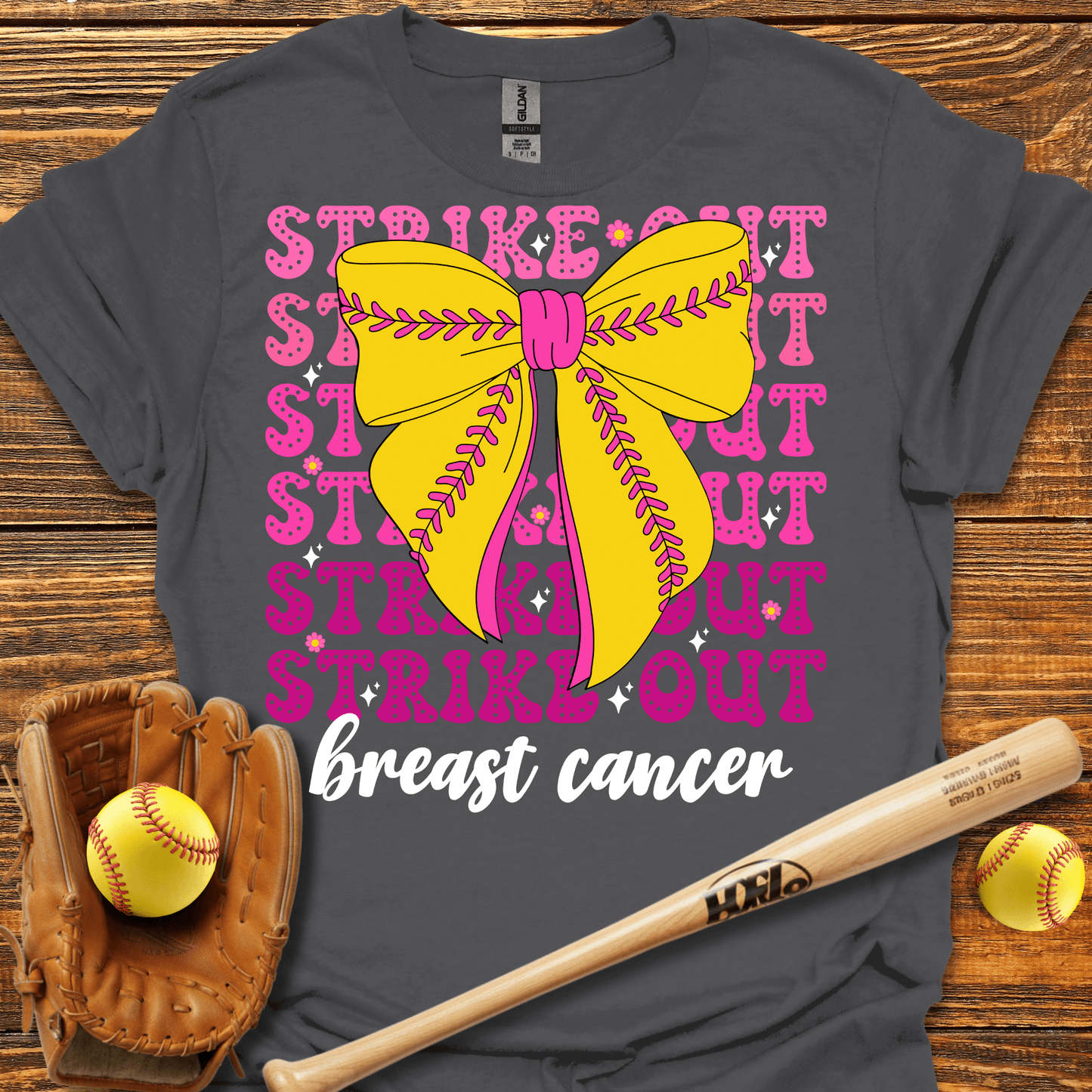 Strike Out Breast Cancer T-Shirt - HomeRun PrintsT-Shirt