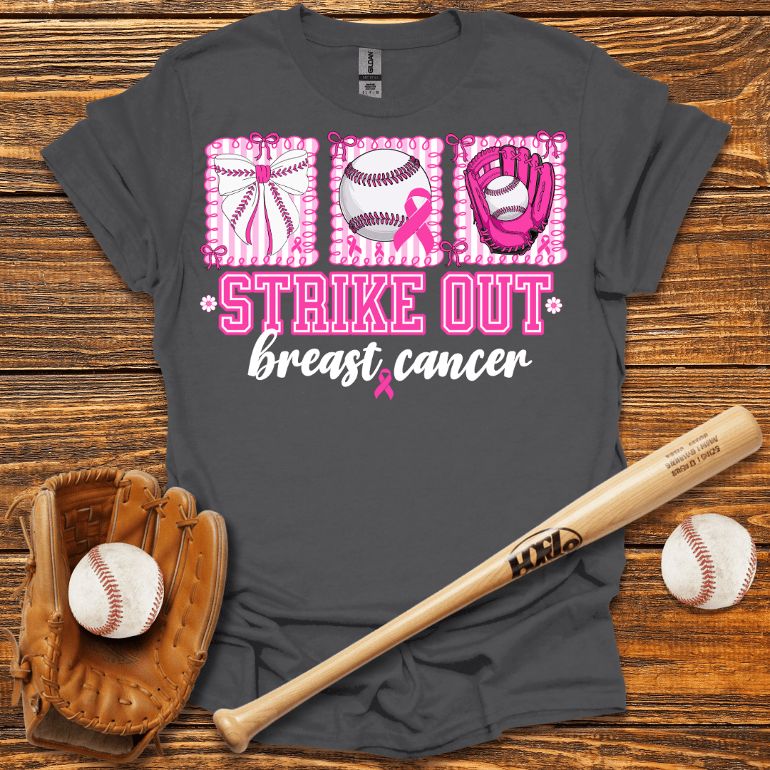 Strike Out Breast Cancer T-Shirt - HomeRun PrintsT-Shirt