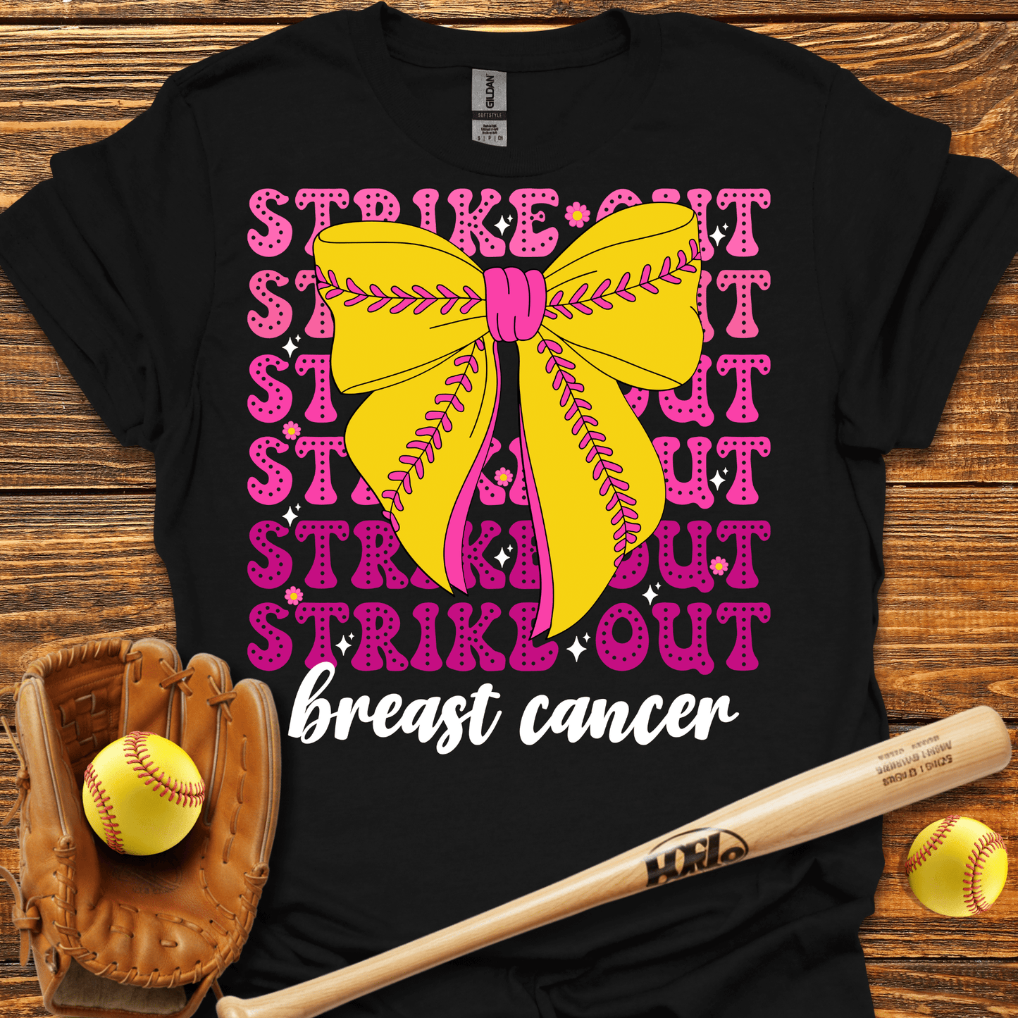 Strike Out Breast Cancer T-Shirt - HomeRun PrintsT-Shirt
