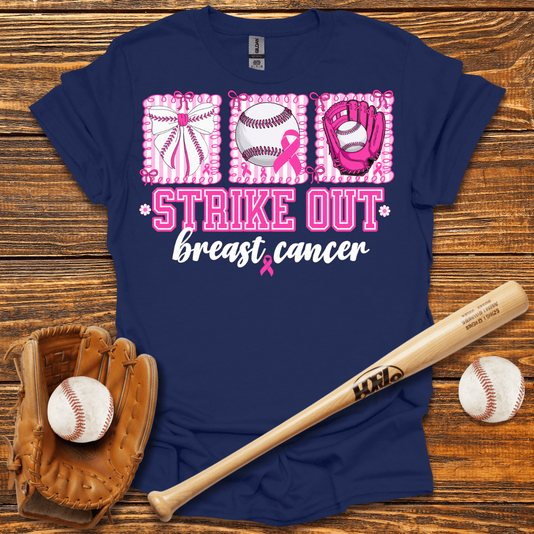 Strike Out Breast Cancer T-Shirt - HomeRun PrintsT-Shirt