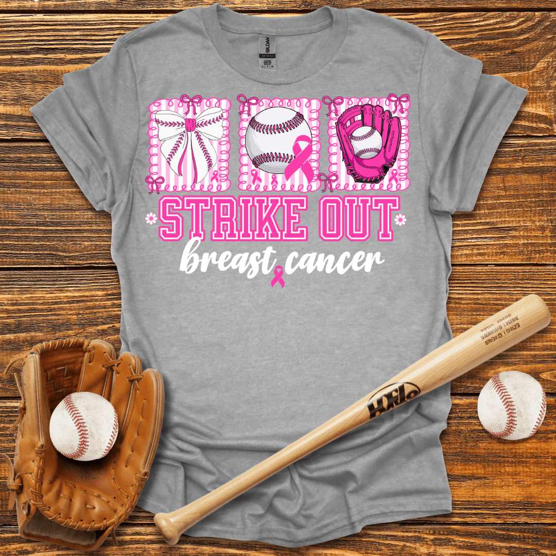 Strike Out Breast Cancer T-Shirt - HomeRun PrintsT-Shirt