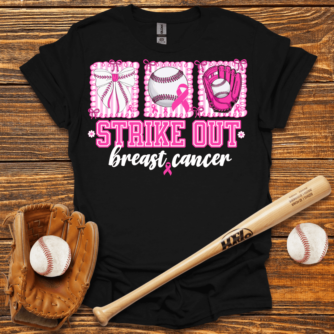 Strike Out Breast Cancer T-Shirt - HomeRun PrintsT-Shirt