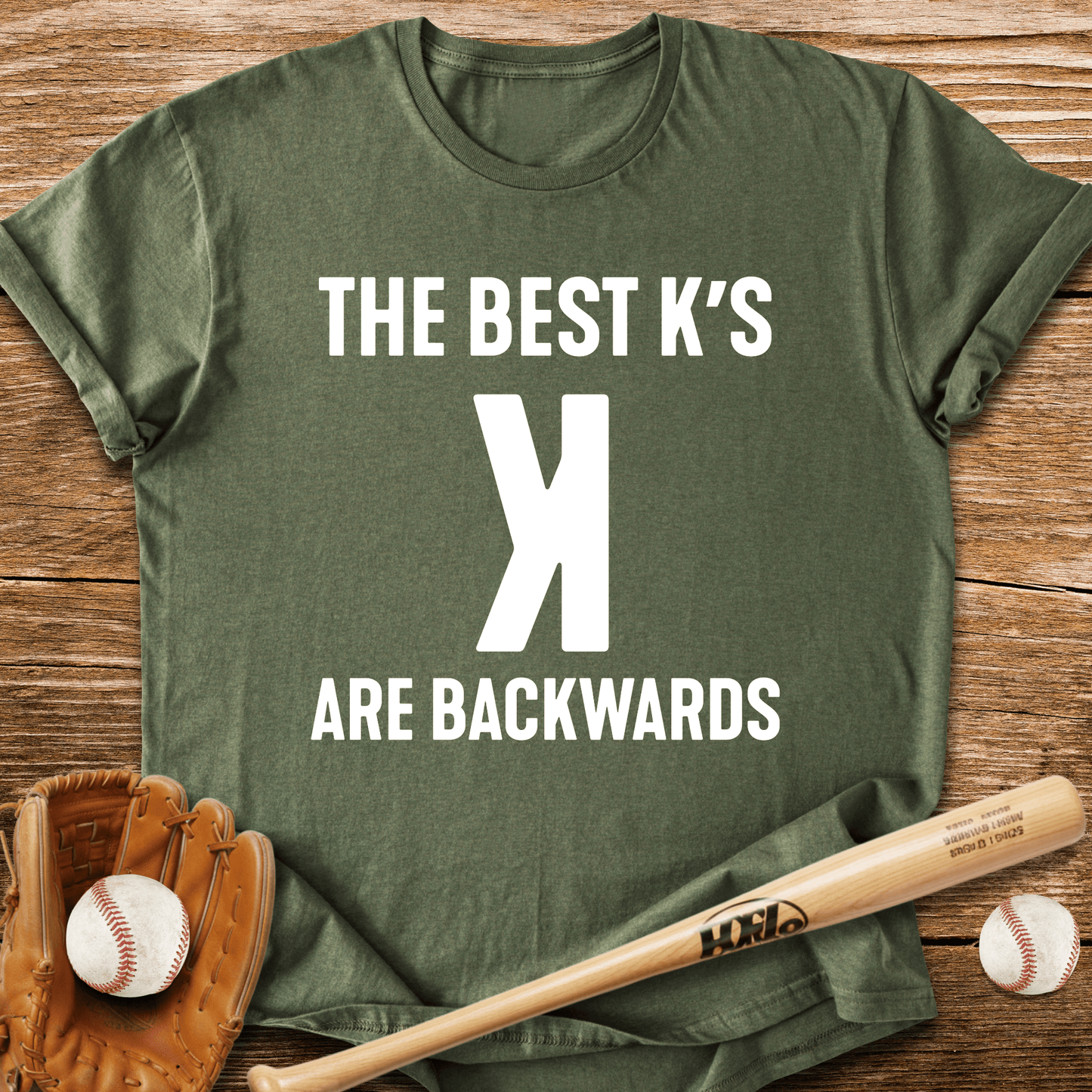 Strikeout Backwards K T-Shirt - HomeRun PrintsT-Shirt