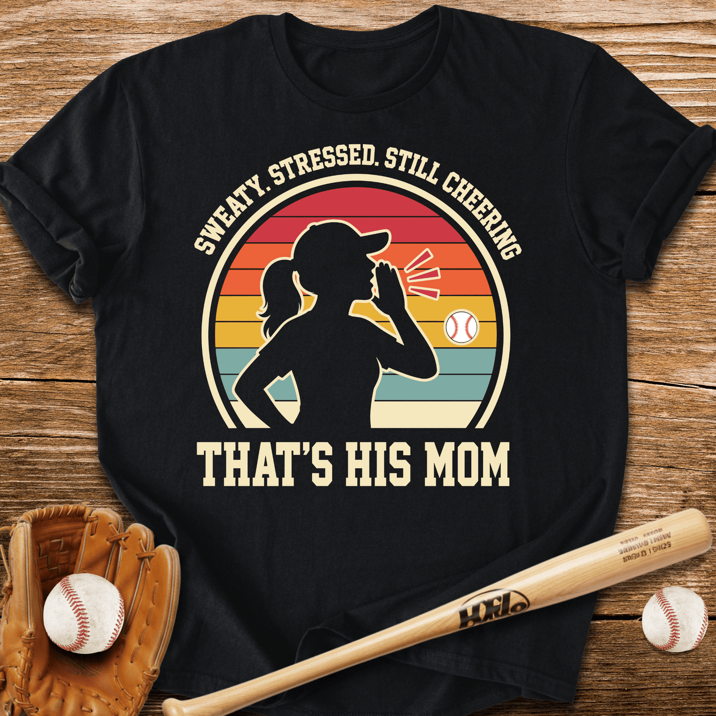 Sweaty Stressed Baseball Mom T-Shirt - HomeRun PrintsT-Shirt