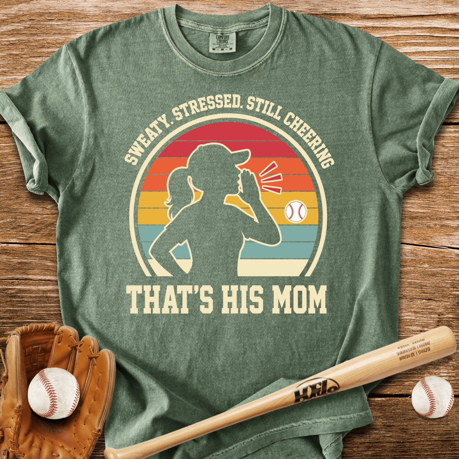 Sweaty Stressed Baseball Mom T-Shirt - HomeRun PrintsComfort Colors