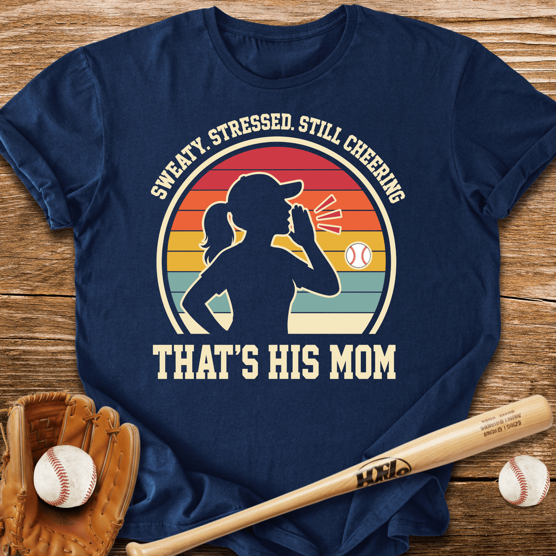 Sweaty Stressed Baseball Mom T-Shirt - HomeRun PrintsT-Shirt