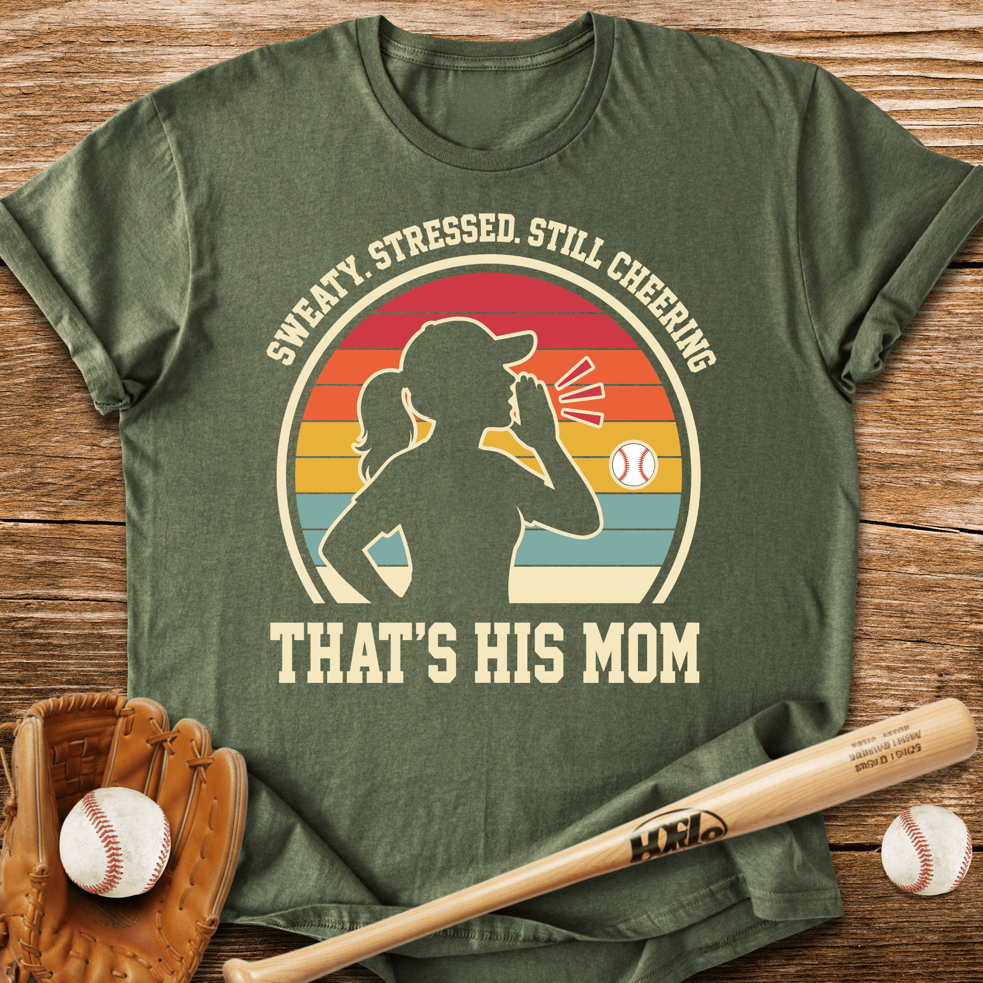 Sweaty Stressed Baseball Mom T-Shirt - HomeRun PrintsT-Shirt