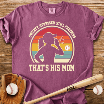 Sweaty Stressed Baseball Mom T-Shirt - HomeRun PrintsComfort Colors
