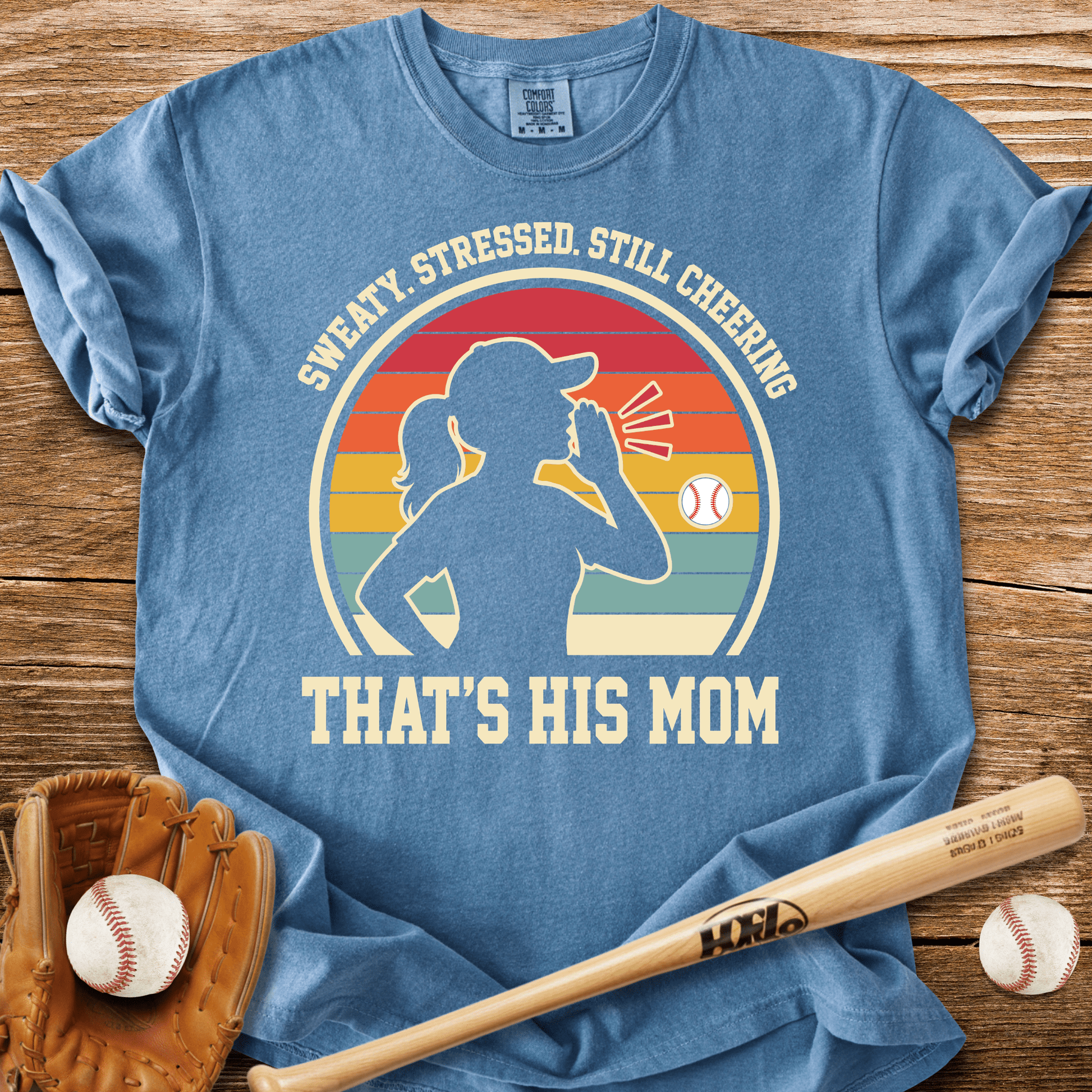 Sweaty Stressed Baseball Mom T-Shirt - HomeRun PrintsComfort Colors