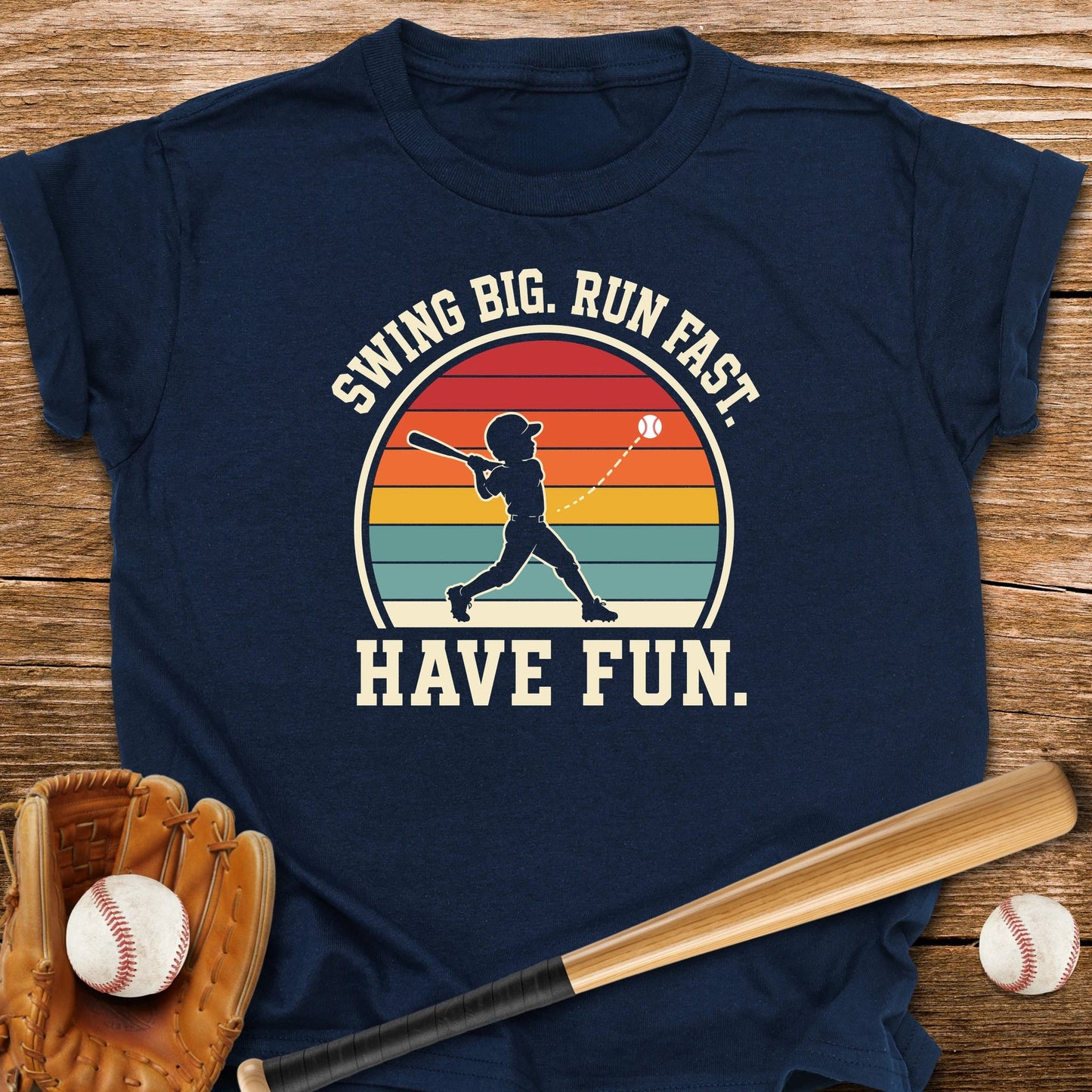 Swing Big Run Fast Have Fun Youth Tee - HomeRun PrintsKids clothes